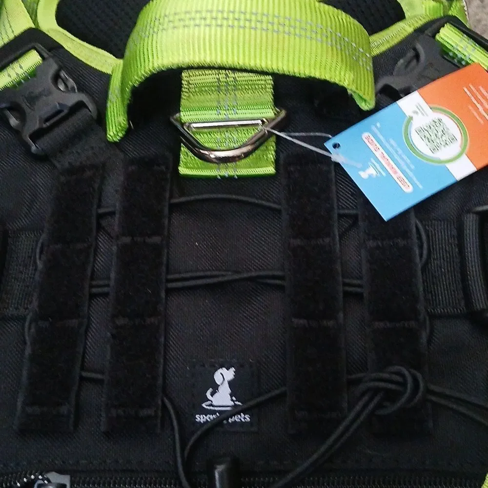 No Pull Dog Harness  Heavy Duty Dog Harness with Handle and Poop Bag Holder Sz M